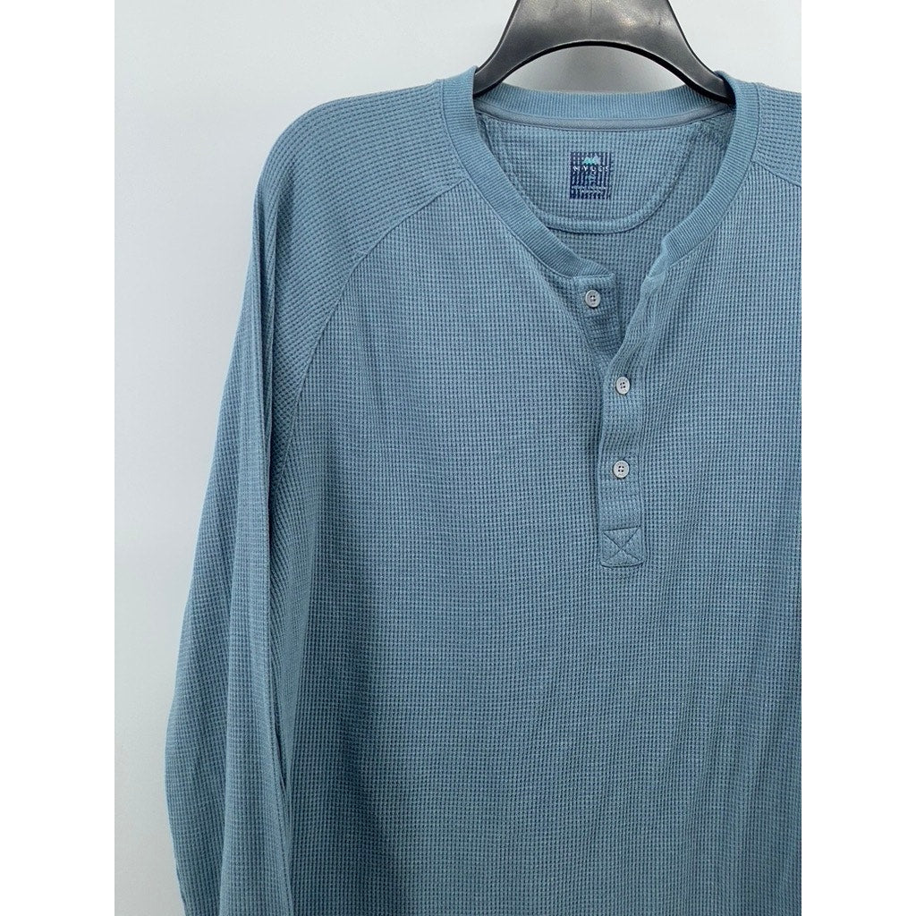 MYLES Men's Blue Long Sleeve Thermal Henley Shirt SZ XL
