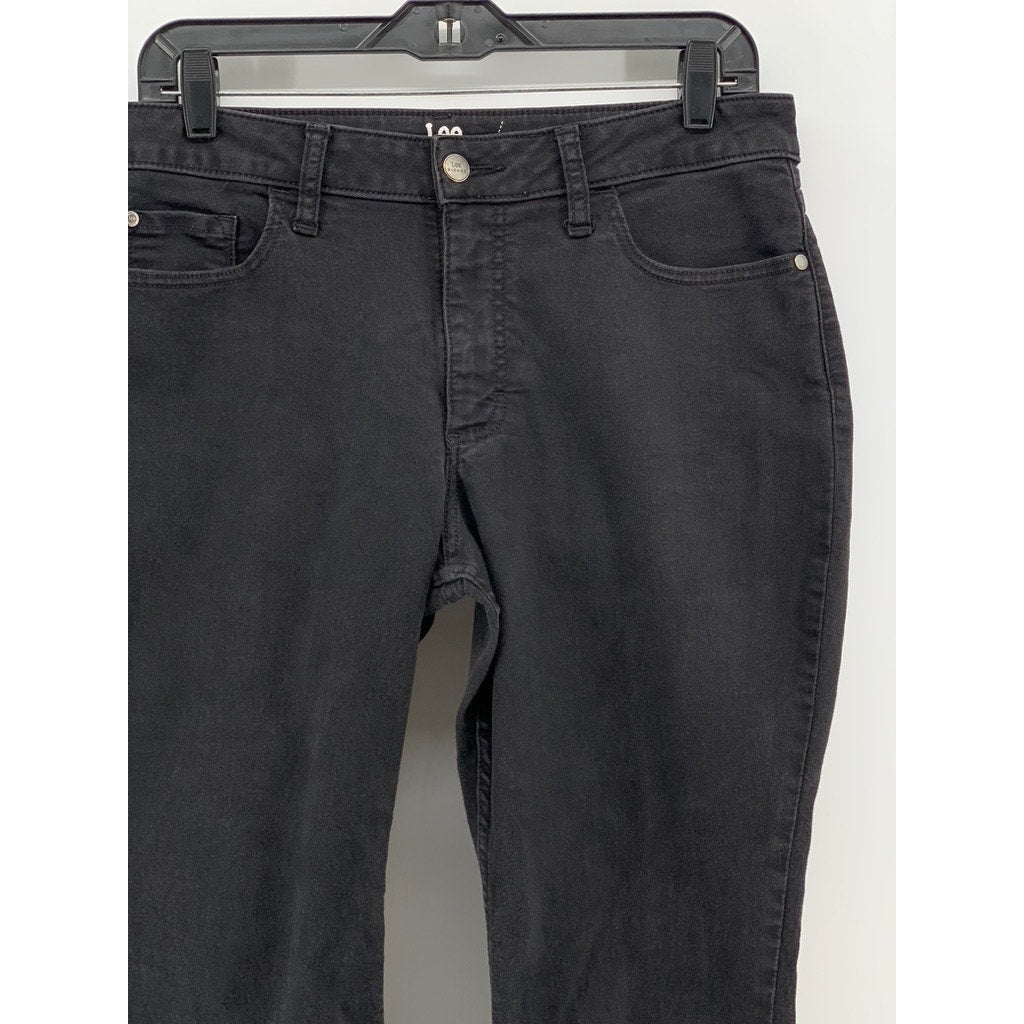 LEE RIDERS Women's Black Solid Mid-Rise Bootcut Jeans SZ 34