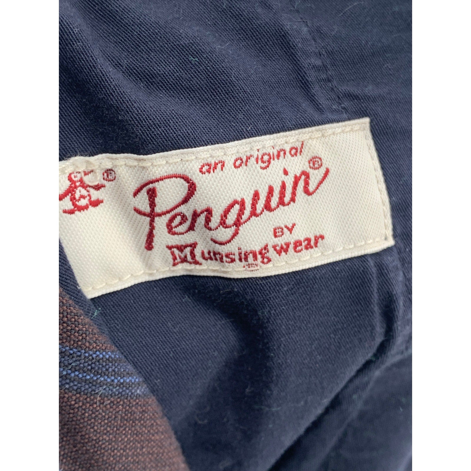PENGUIN Men's Brown-Blue Striped Flat Front Straight-Leg Regular Fit Pant SZ 32