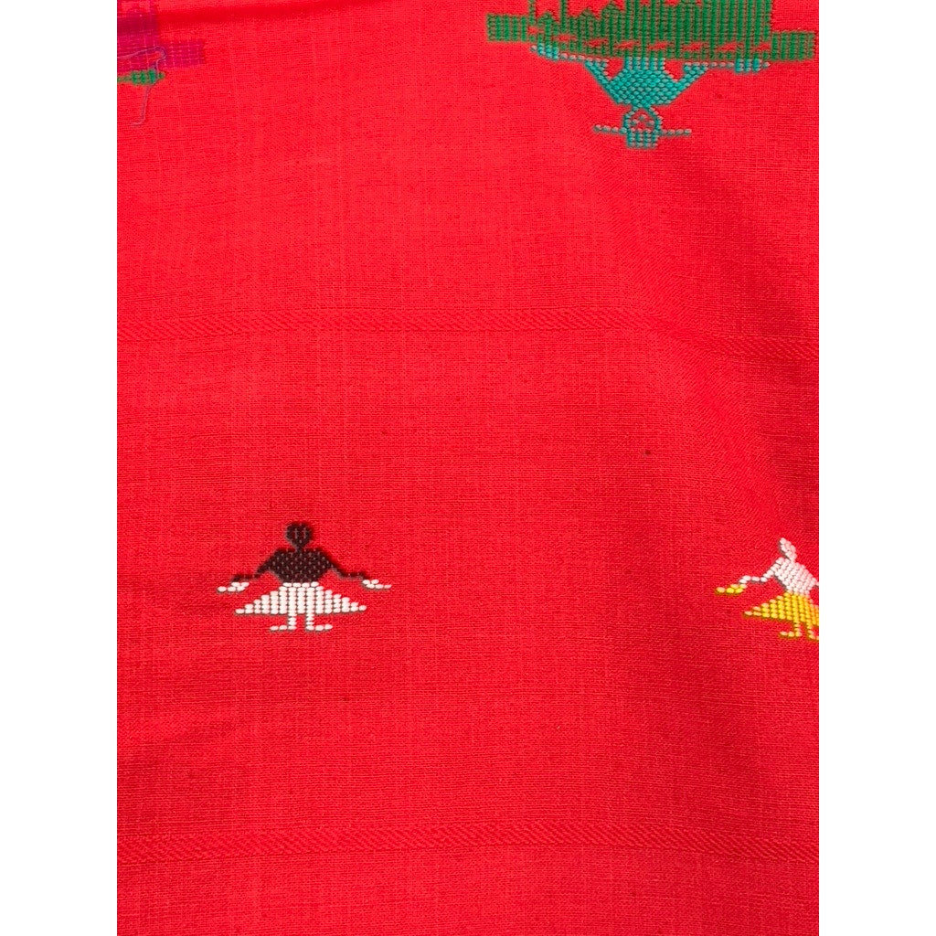 UNBRANDED Red Woven Printed Lightweight Scarf