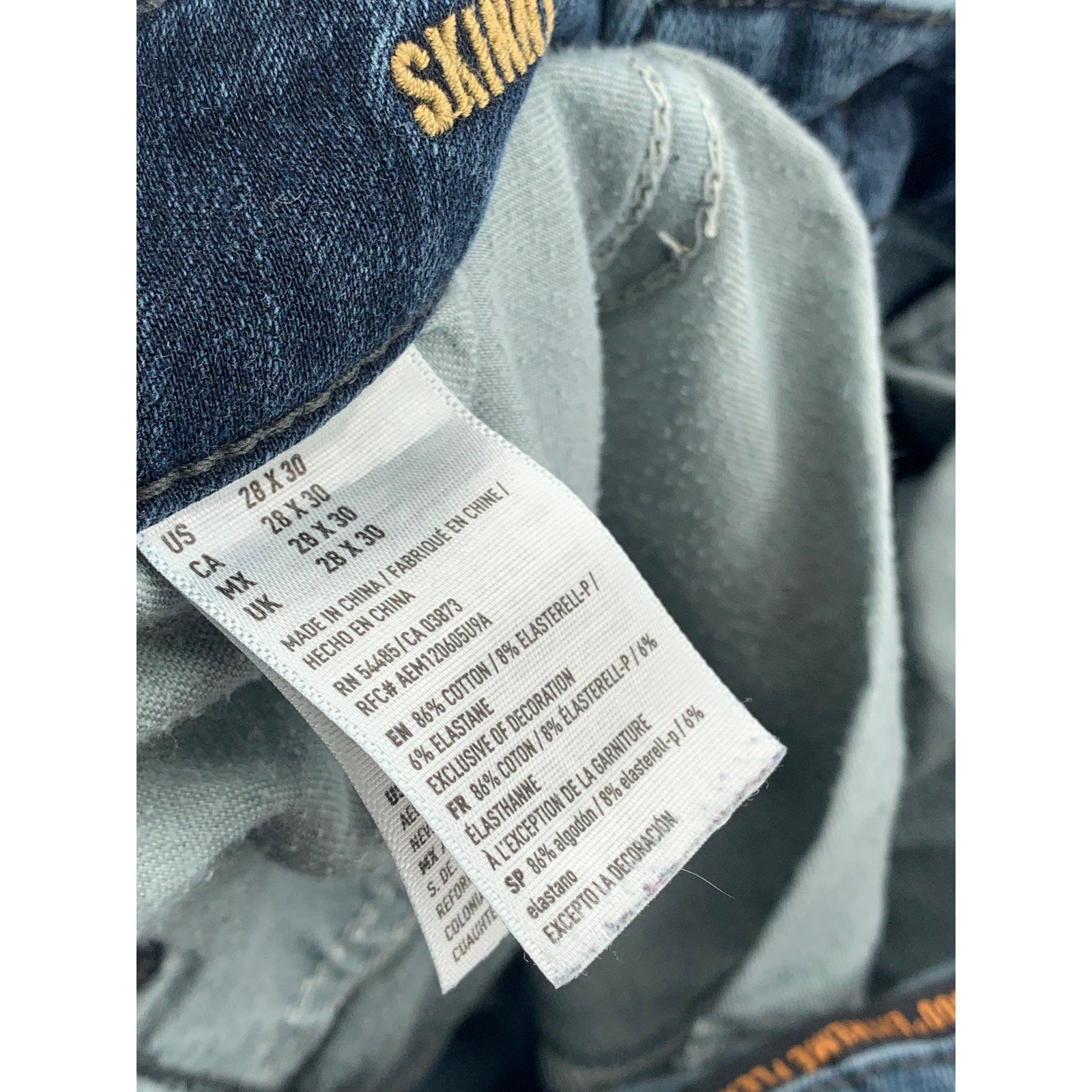 AMERICAN EAGLE Men's Indigo Blue Denim 360 Extreme Flex Skinny Jeans SZ 28X30