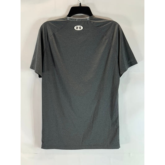 UNDER ARMOUR Men's Gray Crewneck Heatgear Compression Short Sleeve T-Shirt SZ XL