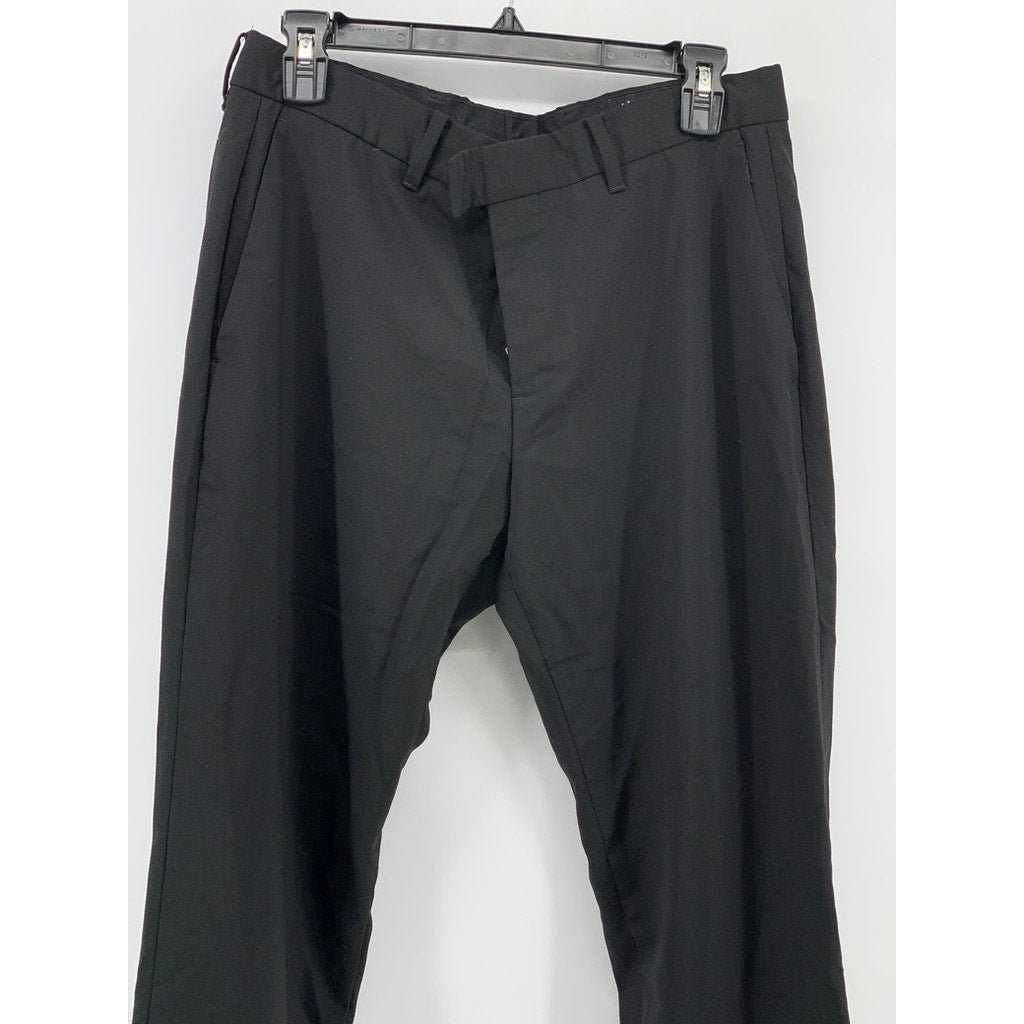 ALLSAINTS Men's Black Wool-Blend Oakes Slim Cropped Cuffed Dress Pant SZ 32
