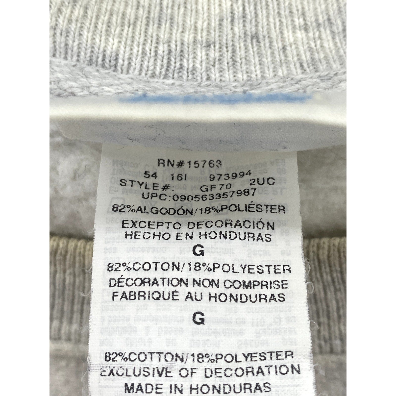 CHAMPION Men's Light Heather Gray Casual Crewneck Long Sleeve Sweatshirt SZ L