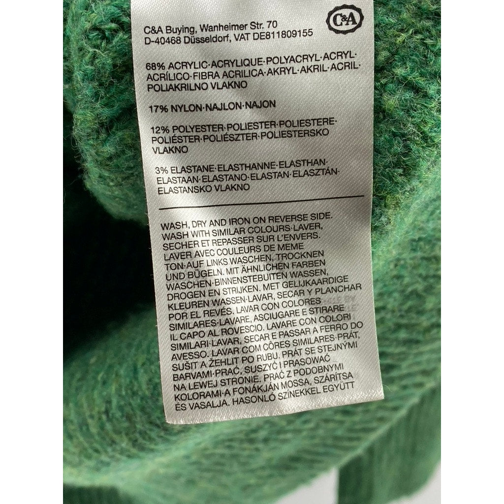 C&A THE BASICS Men's Dark Green Crewneck Knit Pullover Sweater SZ M