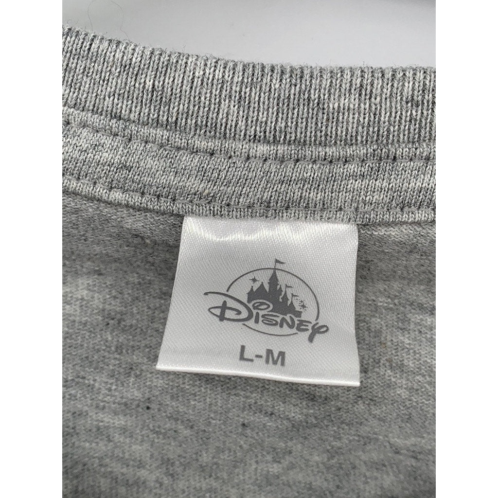 DISNEY Girls' Heather Gray Crewneck Villains Graphic Short Sleeve T-Shirt SZ M/L