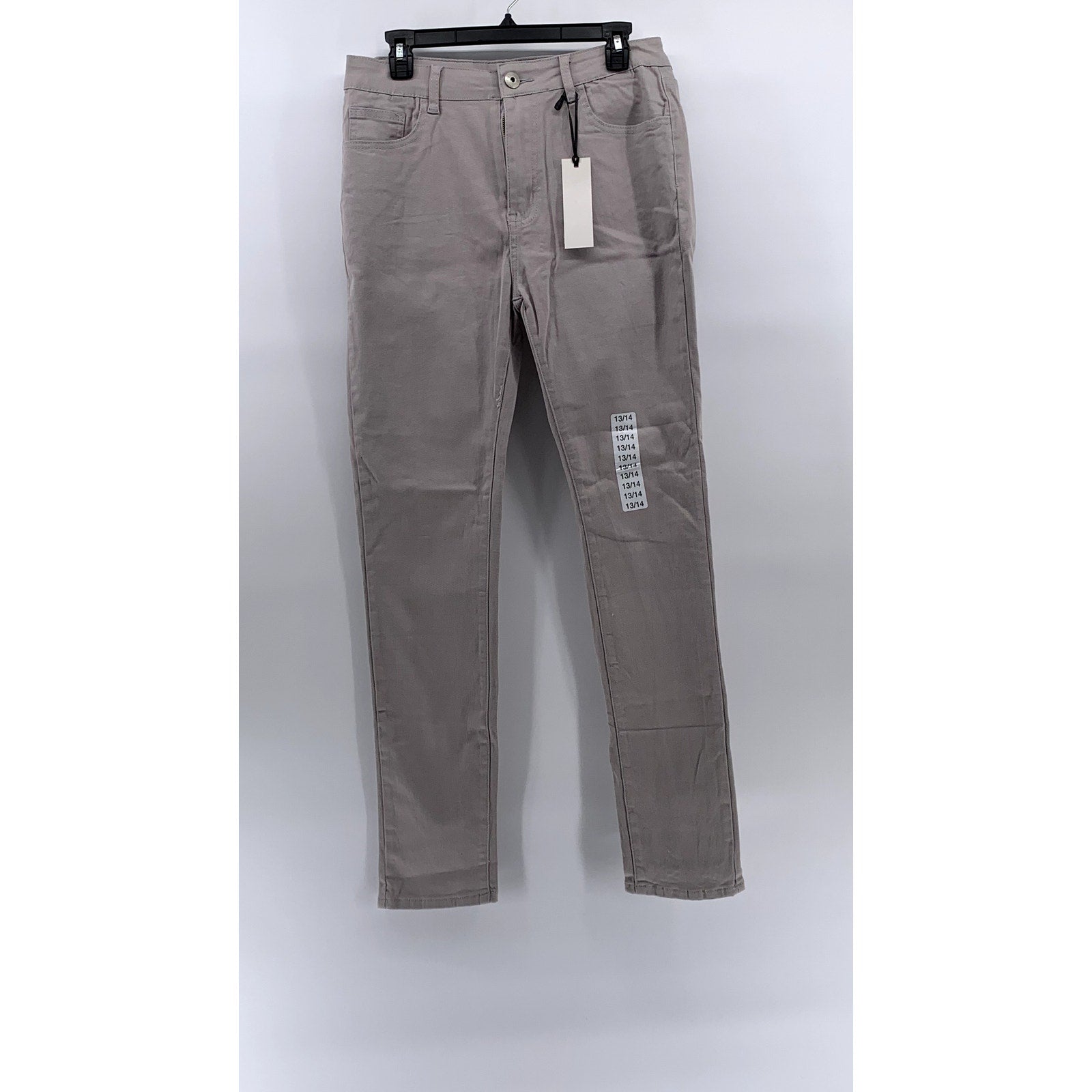 BLUE CONNECTION Women's Light Gray Regular-Fit Five-Pocket Skinny Jeans SZ 13