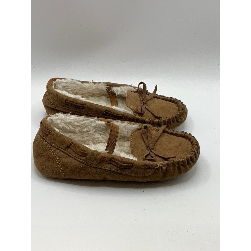 UNBRANDED Little Girls' Tan Faux-Fur Moccasin Slippers SZ 11