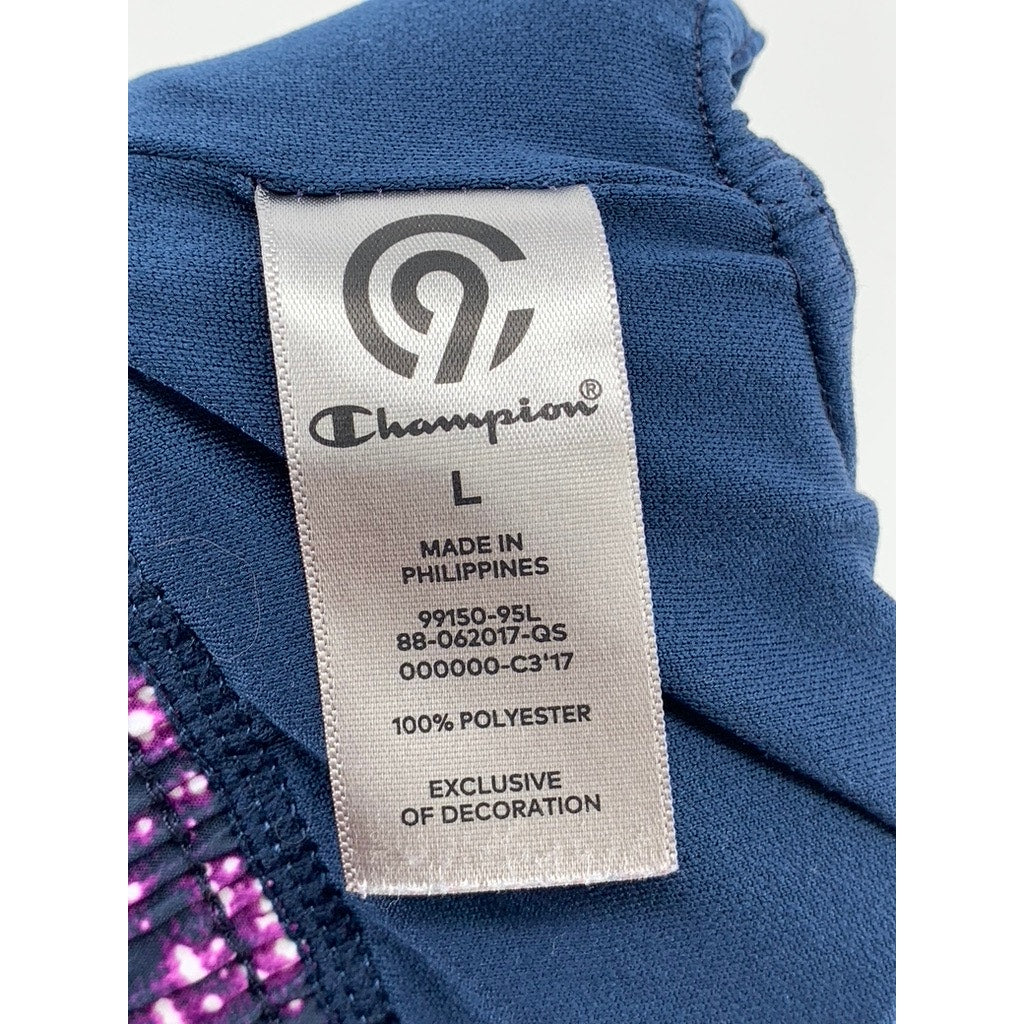 C9 CHAMPION Women's Navy-Purple Printed Active Shorts SZ L