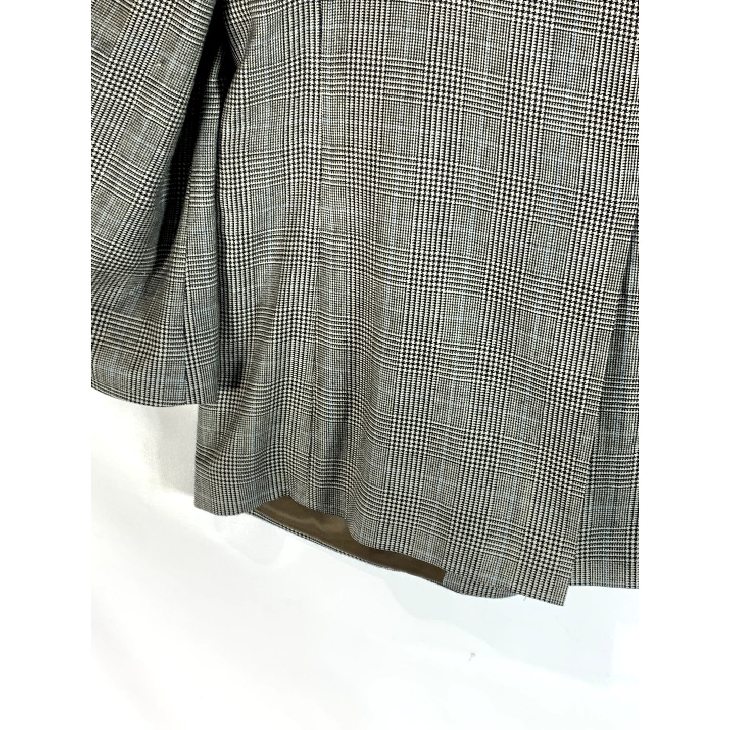 LAUREN RALPH LAUREN Men's Tan Plaid Silk/Wool Two-Button Long Blazer SZ 44L