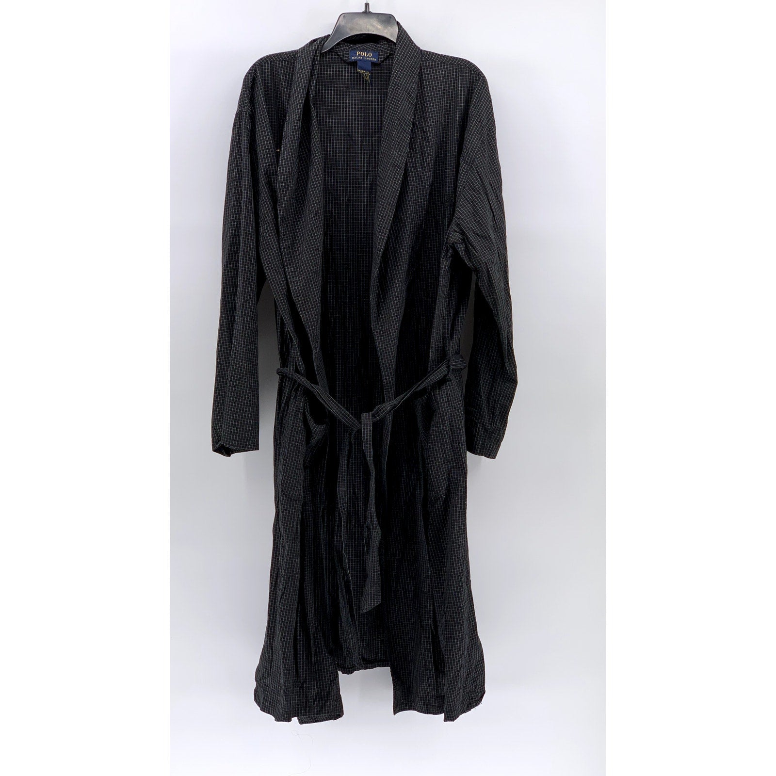 POLO RALPH LAUREN Men's Black Gingham Robe SZ S/M