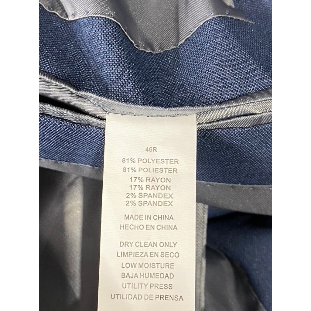 PERRY ELLIS PORTFOLIO Men's Blue Slim-Fit Two-Button Suit Jacket SZ 46R