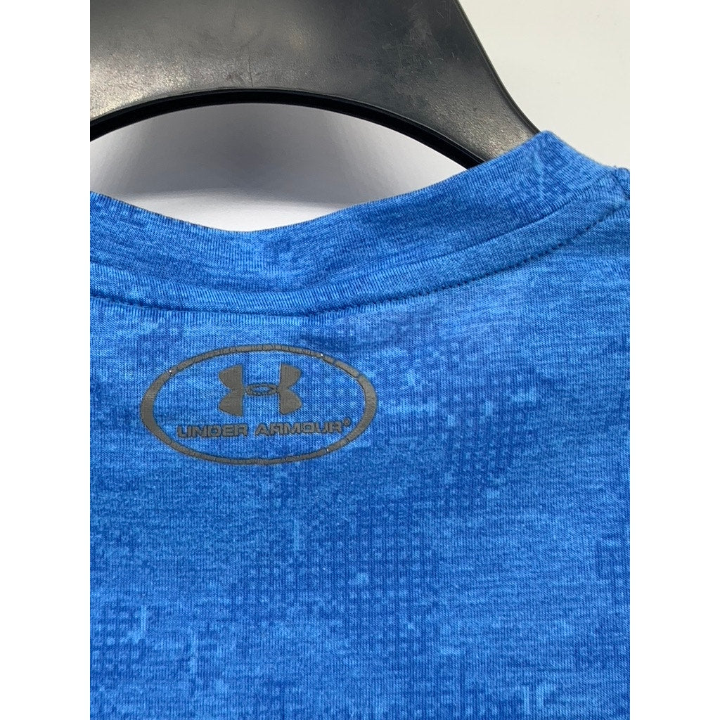 UNDER ARMOUR Men's Blue HeatGear Loose Fit Logo T-Shirt SZ L