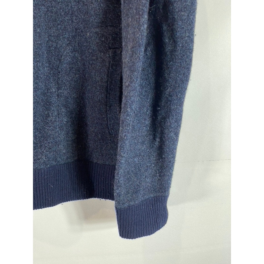 J. CREW FACTORY Men's Navy Lambswool Button-Front Bomber Sweater SZ 2XL
