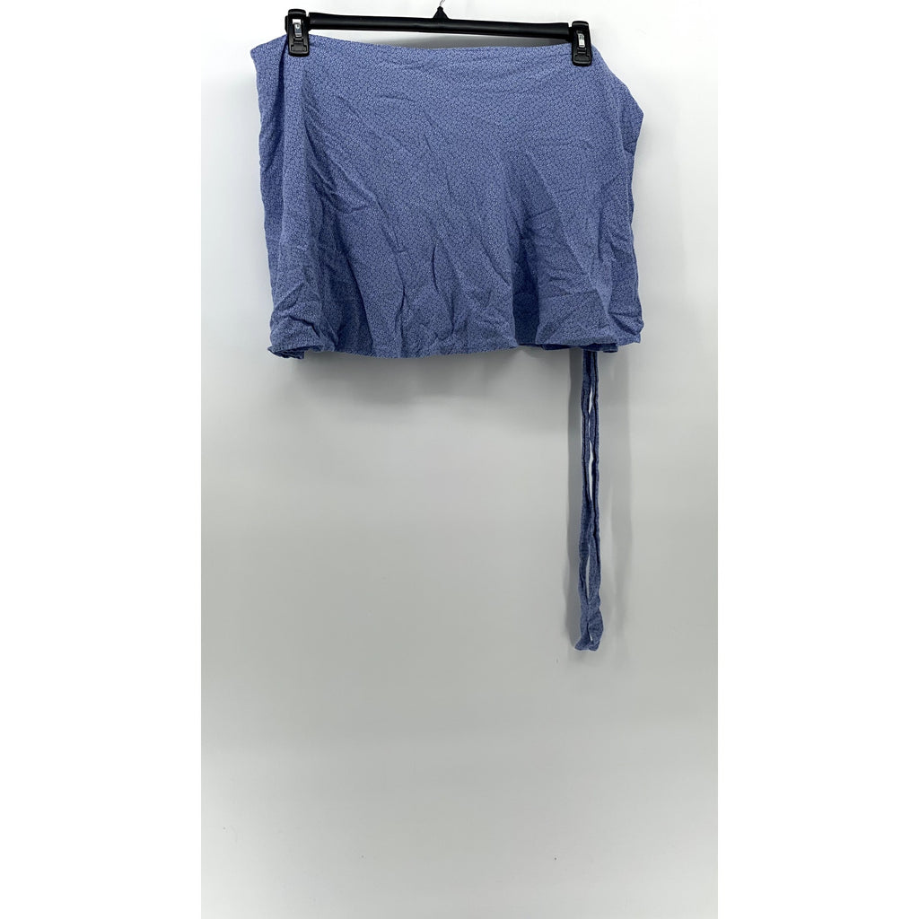 BRANDY MELVILLE Women's Blue Ditsy Floral Mini Wrap Skirt SZ OS