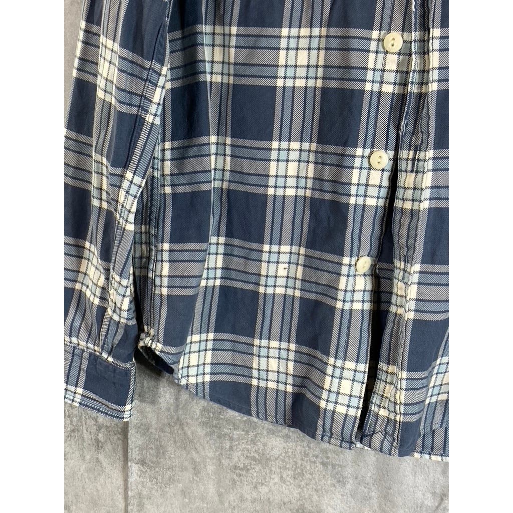 J.CREW Men's Navy Cotton Flannel Button-Up Long Sleeve Shirt SZ S