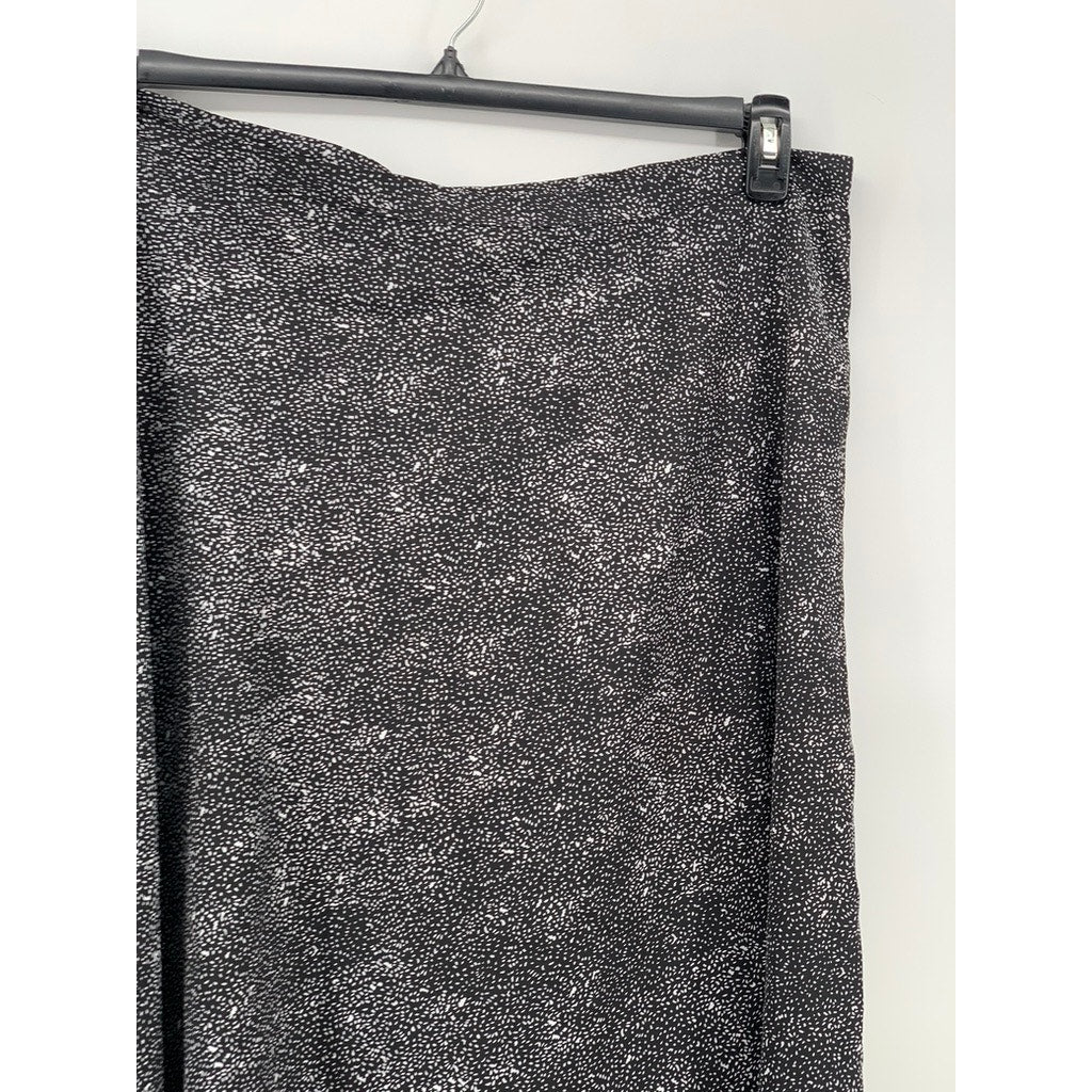 UNBRANDED Women's Black Printed Lightweight Midi Loose Wrap Skirt SZ OS