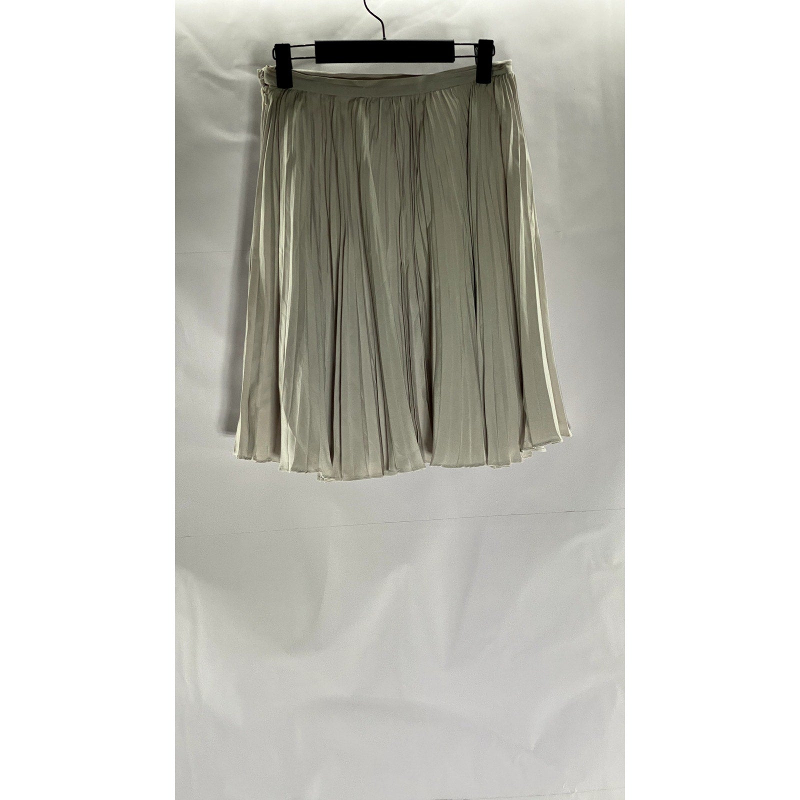 BLOOMINGDALES Women's Vintage Gray Pleated Sheer Pleated Pull-On Mini Skirt SZ 4