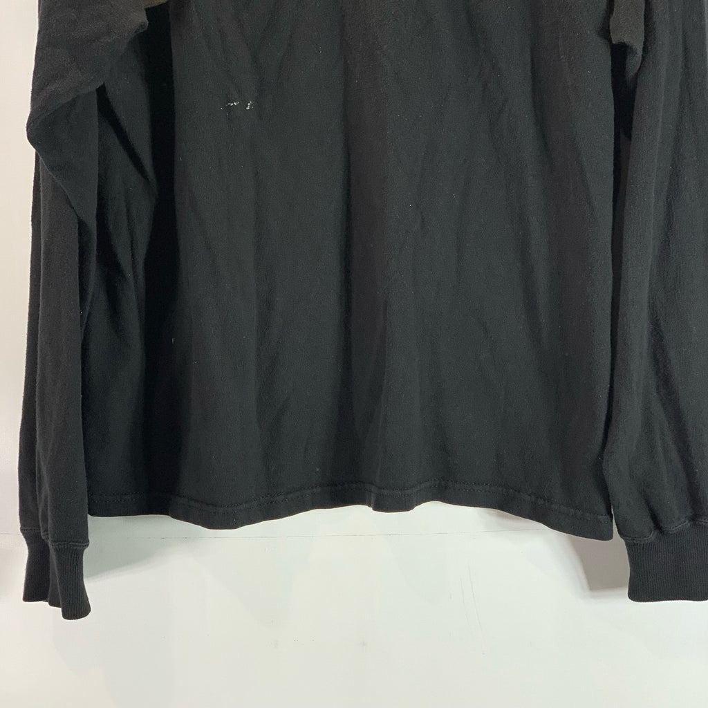 CHAMPION Authentic Men's Black Script Logo Crewneck Long Sleeve T-Shirt SZ L