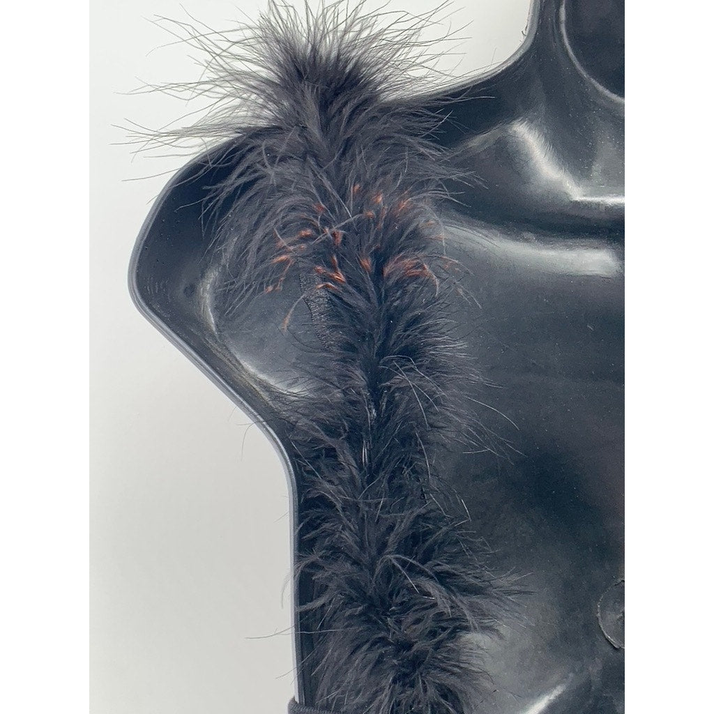 UNBRANDED Women's Black Faux-Fur Cropped Tank Top SZ S