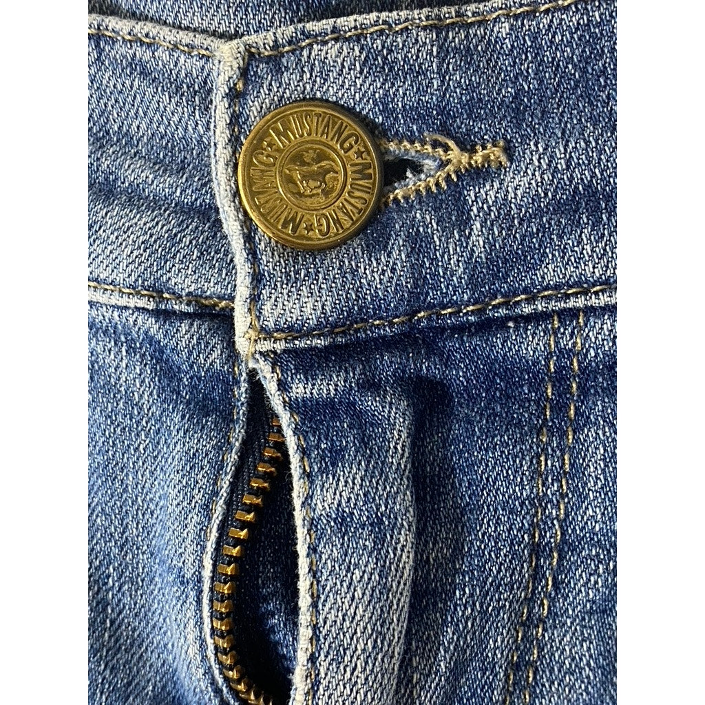 MUSTANG Women's Light Wash Blue Denim Girls Oregon Straight-Leg Jean SZ 27/30