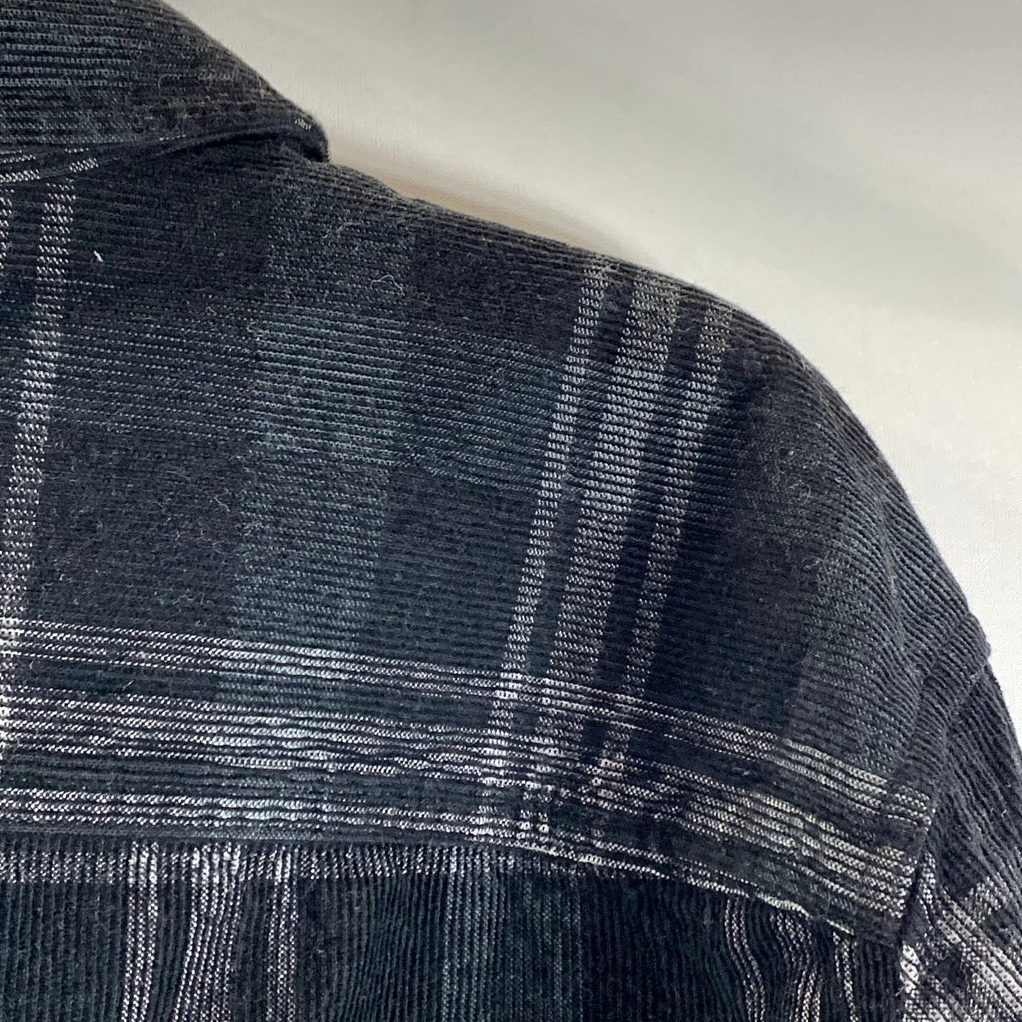 MADEWELL Men's Black Plaid Corduroy Button-Up Long Sleeve Shirt SZ M