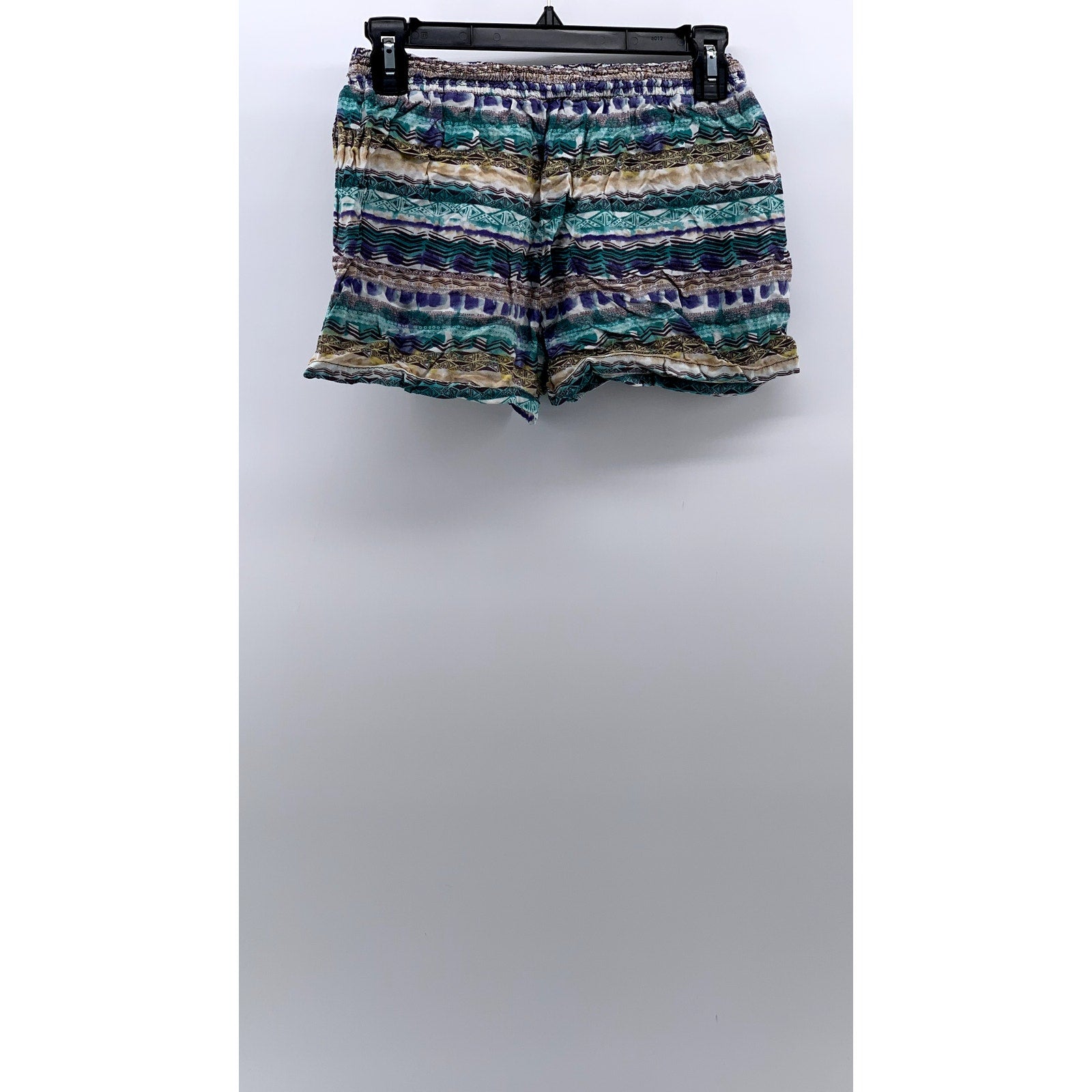 ONE CLOTHING Women's Blue-Brown Printed Elastic Waist Pull-On Shorts SZ XS