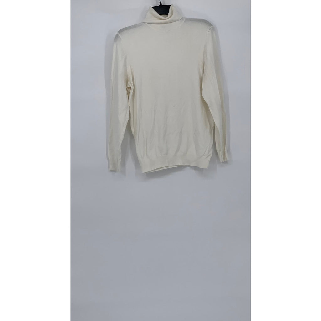 ZARA Men’s Cream Knit Long Sleeve Turtleneck Sweater SZ S