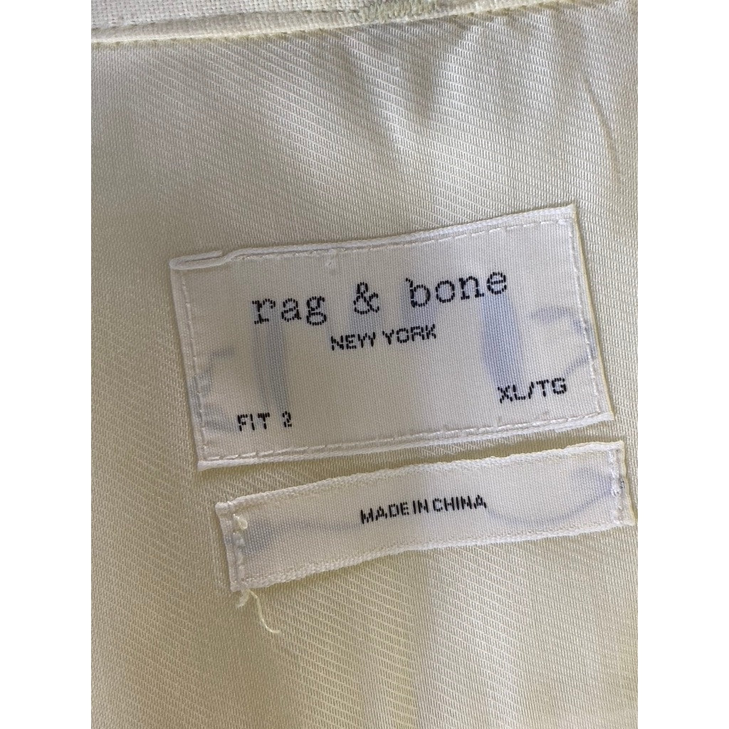 RAG & BONE Men's Yellow Solid Fit-2 Button-Up Long Sleeve Shirt SZ XL