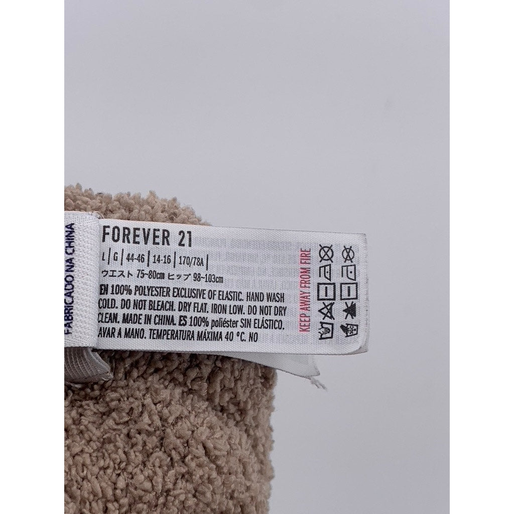 FOREVER 21 Women's Brown Teddy Cozy Pull-On Shorts SZ L