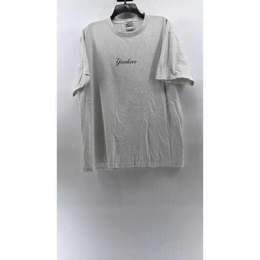 FANATICS Men's White-Navy New York Yankees Crewneck Short Sleeve T-Shirt SZ XL