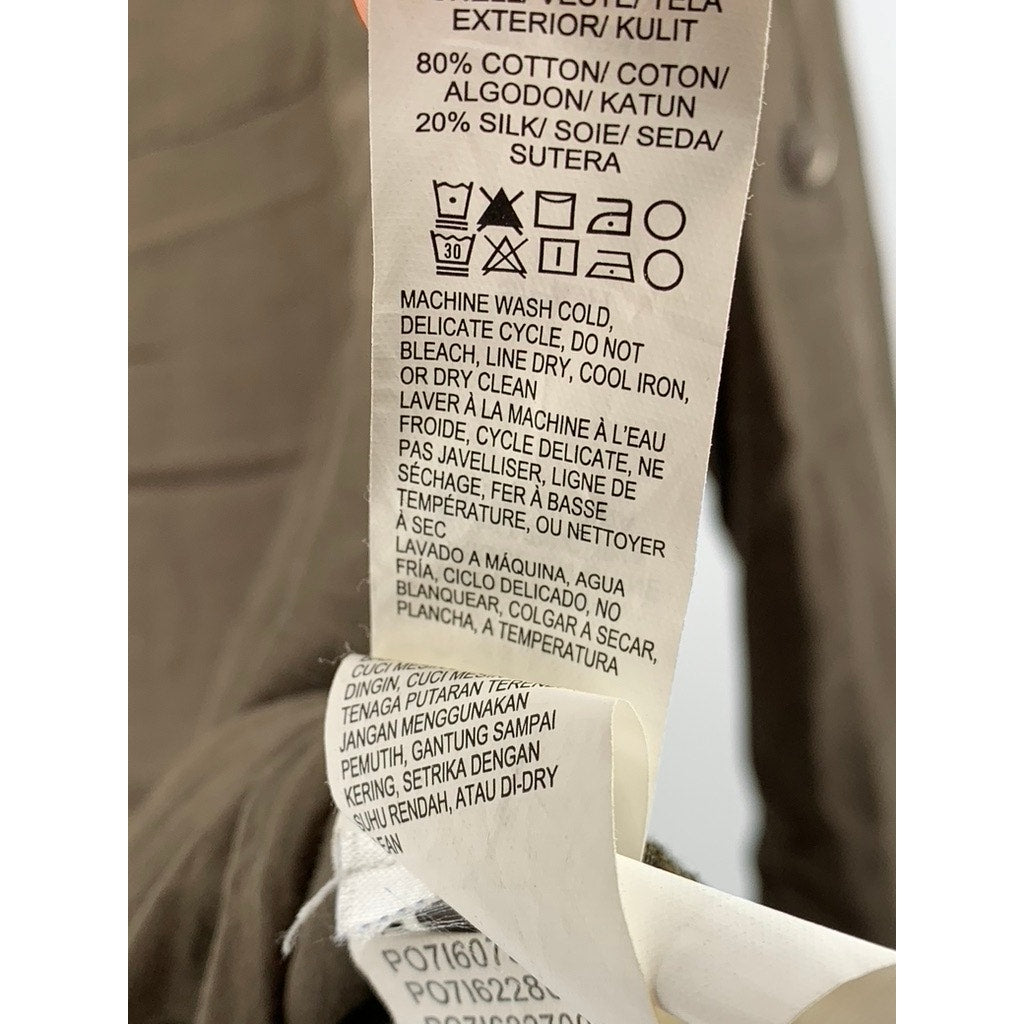 LUCKY BRAND Women's Brown Solid Button-Up Regular-Fit Long Sleeve Top SZ S