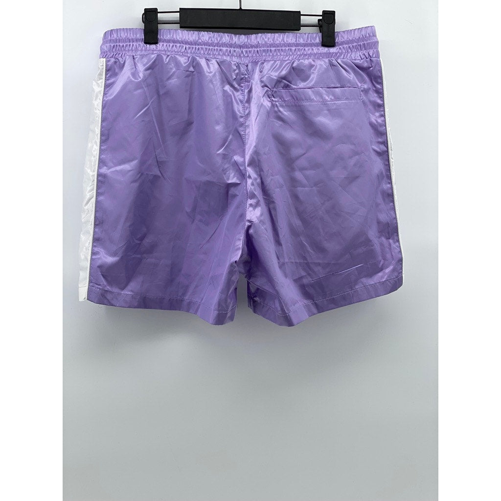 WTHRS Men's Lilac-White Side Stripe Drawstring Activewear Shorts SZ M