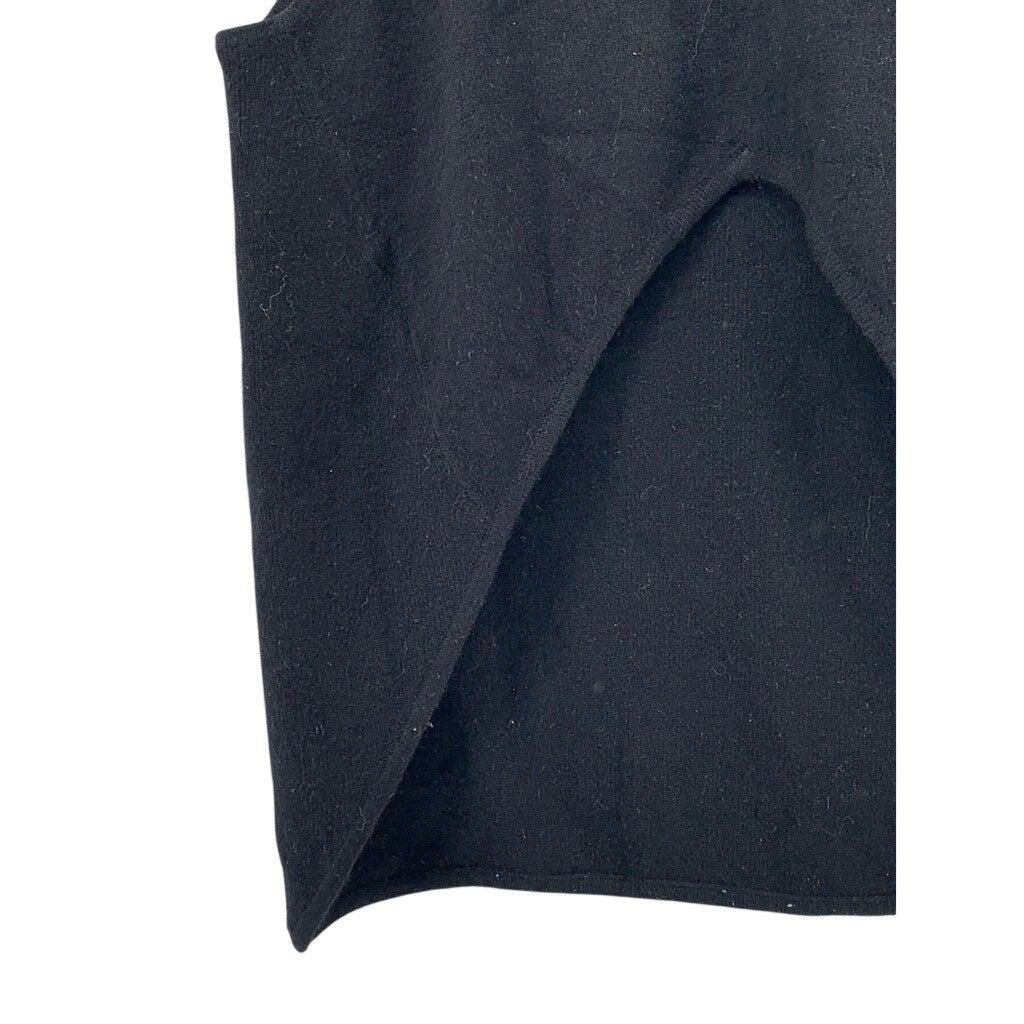 THEYSKENS' THEORY Women's Black Knit Slit Crop Top SZ P