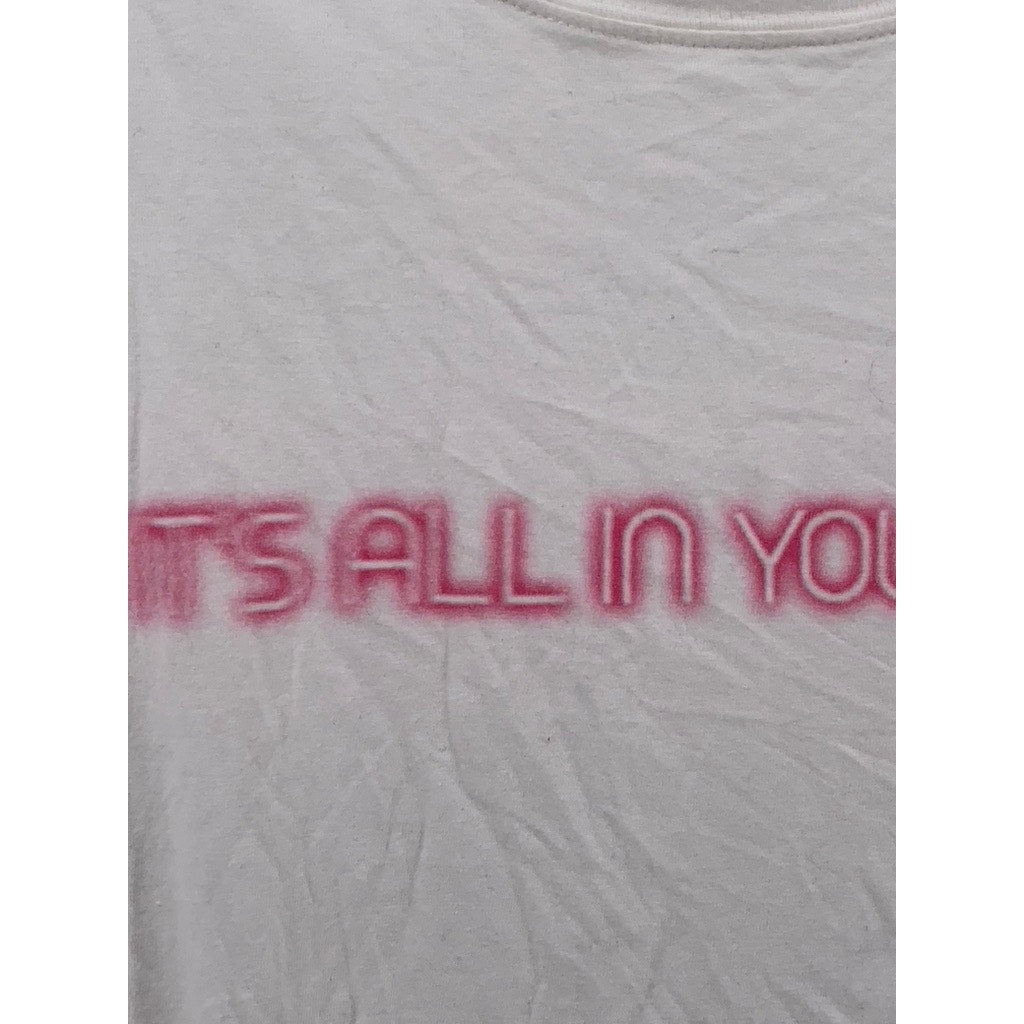 STEDMAN COLLECTION Men's White-Pink Crewneck Short Sleeve Casual T-Shirt SZ S