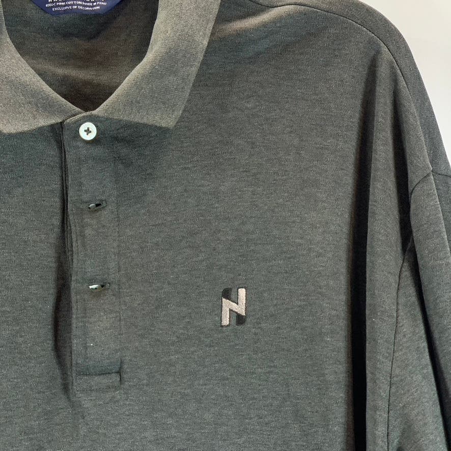 RALPH LAUREN Men's Charcoal Vintage 90's Golf Core Sport Long Sleeve Polo SZ XL