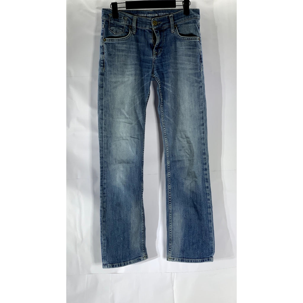 MUSTANG Women's Light Wash Blue Denim Girls Oregon Straight-Leg Jean SZ 27/30