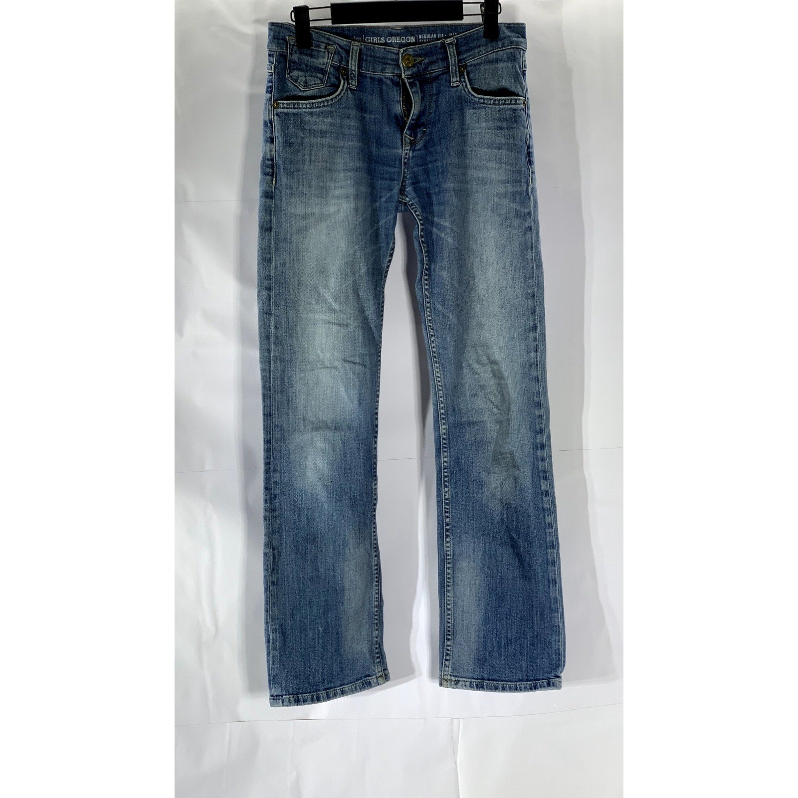 MUSTANG Women's Light Wash Blue Denim Girls Oregon Straight-Leg Jean SZ 27/30