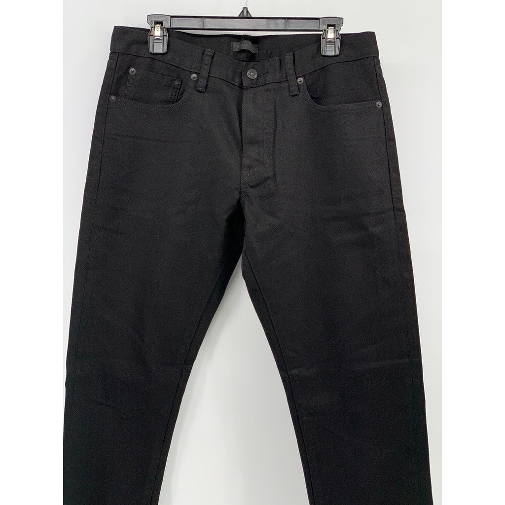 UNIQLO Men's Solid Black Denim Slim-Leg Regular-Fit Five-Pocket Jeans SZ 32X32