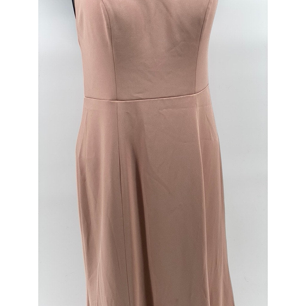 UNBRANDED Women's Pastel Pink Strappy Open-Back Halter Maxi Dress SZ S