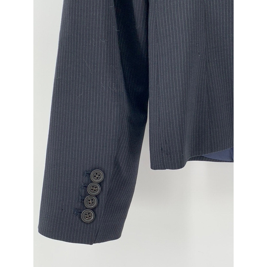 J.CREW Women's Navy Pinstripe 3-Button Wool Blazer SZ 2