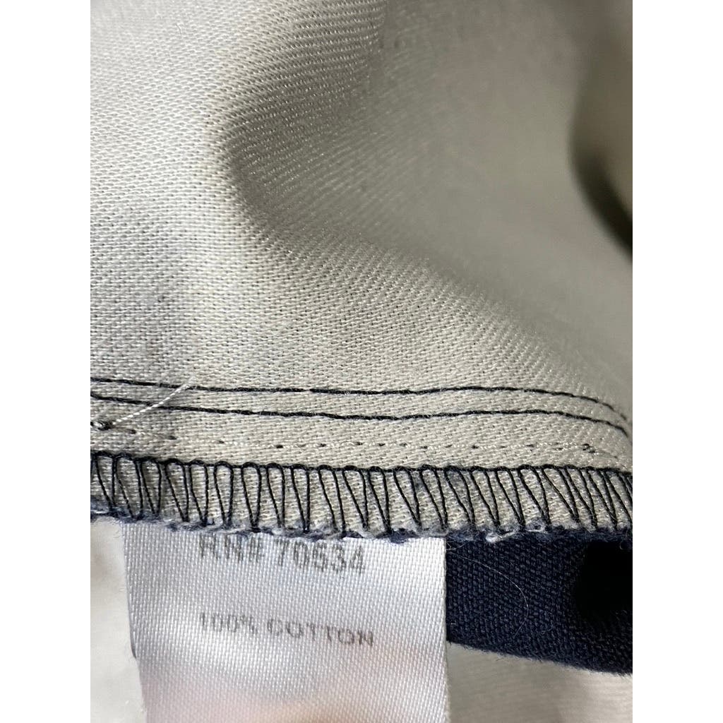 ORVIS Men's Navy Cotton Ultimate Khaki Trim-Fit Plain Front Pants SZ 35