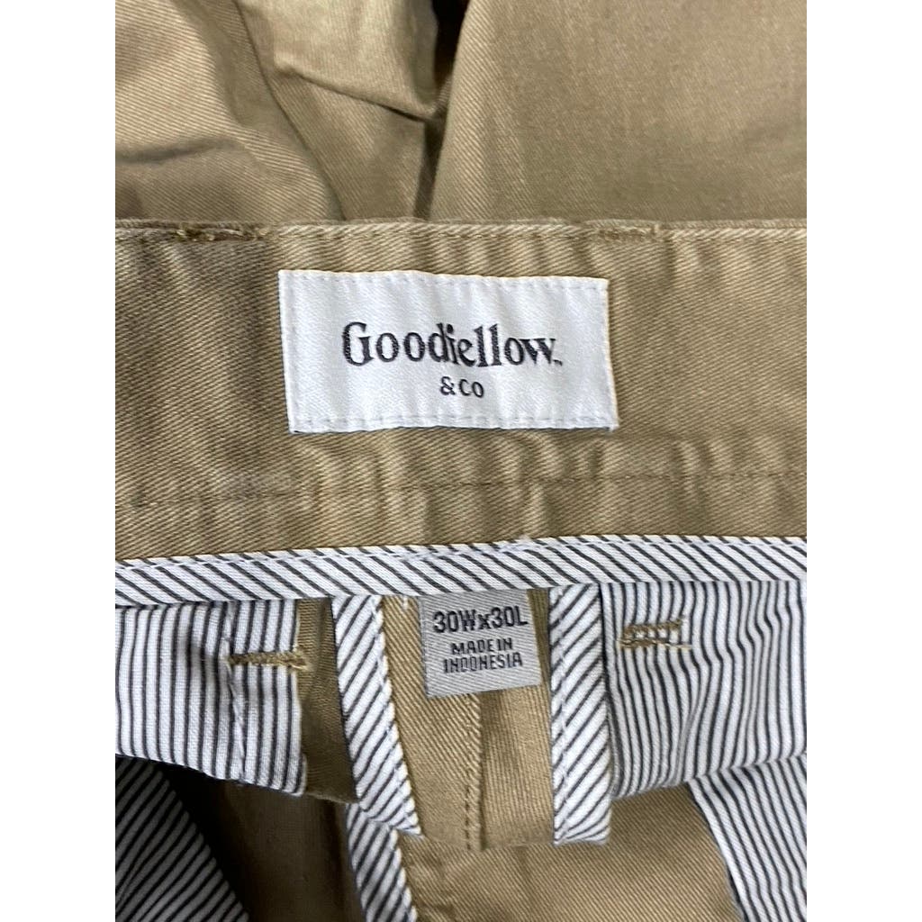 GOODFELLOW & CO Men's Sculptural Tan Athletic-Fit Hennepin Chino Pants SZ 30X30