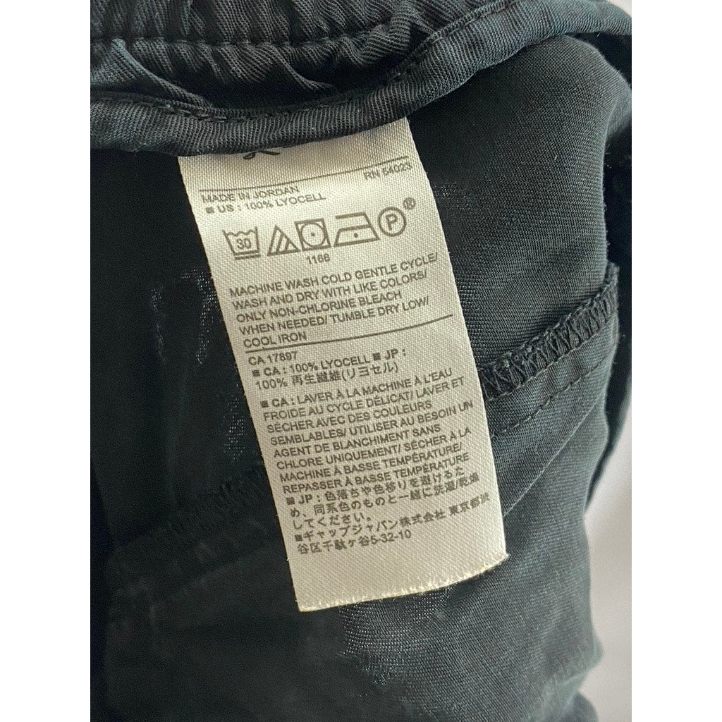 BANANA REPUBLIC Women's Black Solid Soft Cargo Pull-On Drawstring Pant SZ S