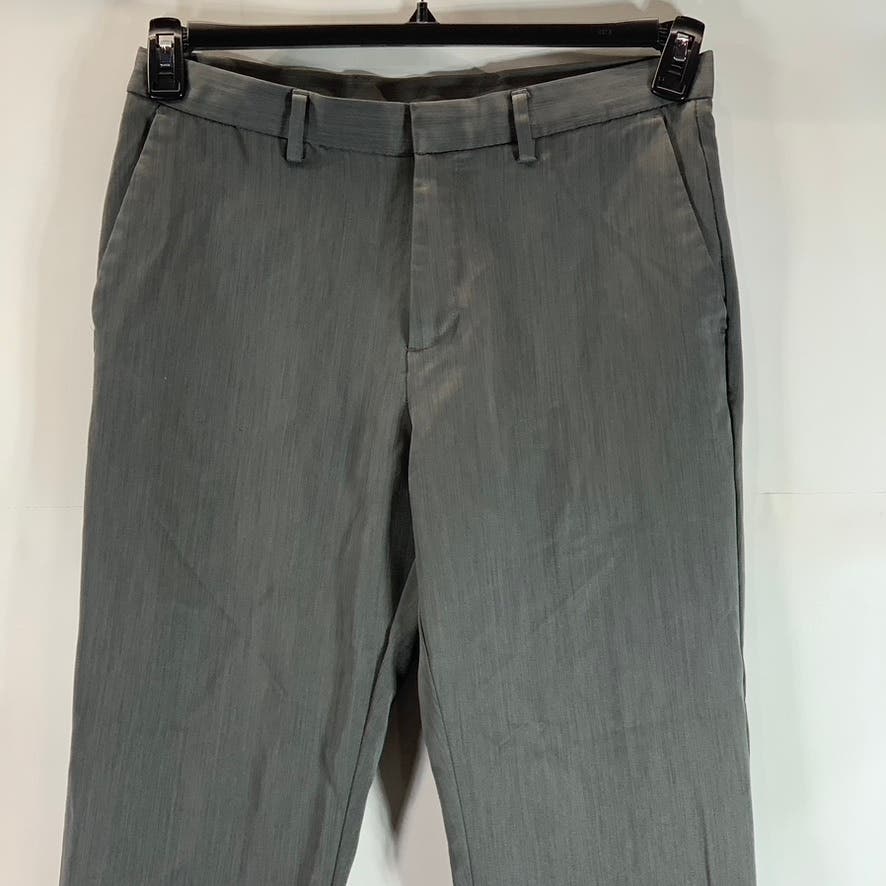 PERRY ELLIS PORTFOLIO Men's Gray Sharkskin Flat Front Dress Pants SZ 32X32