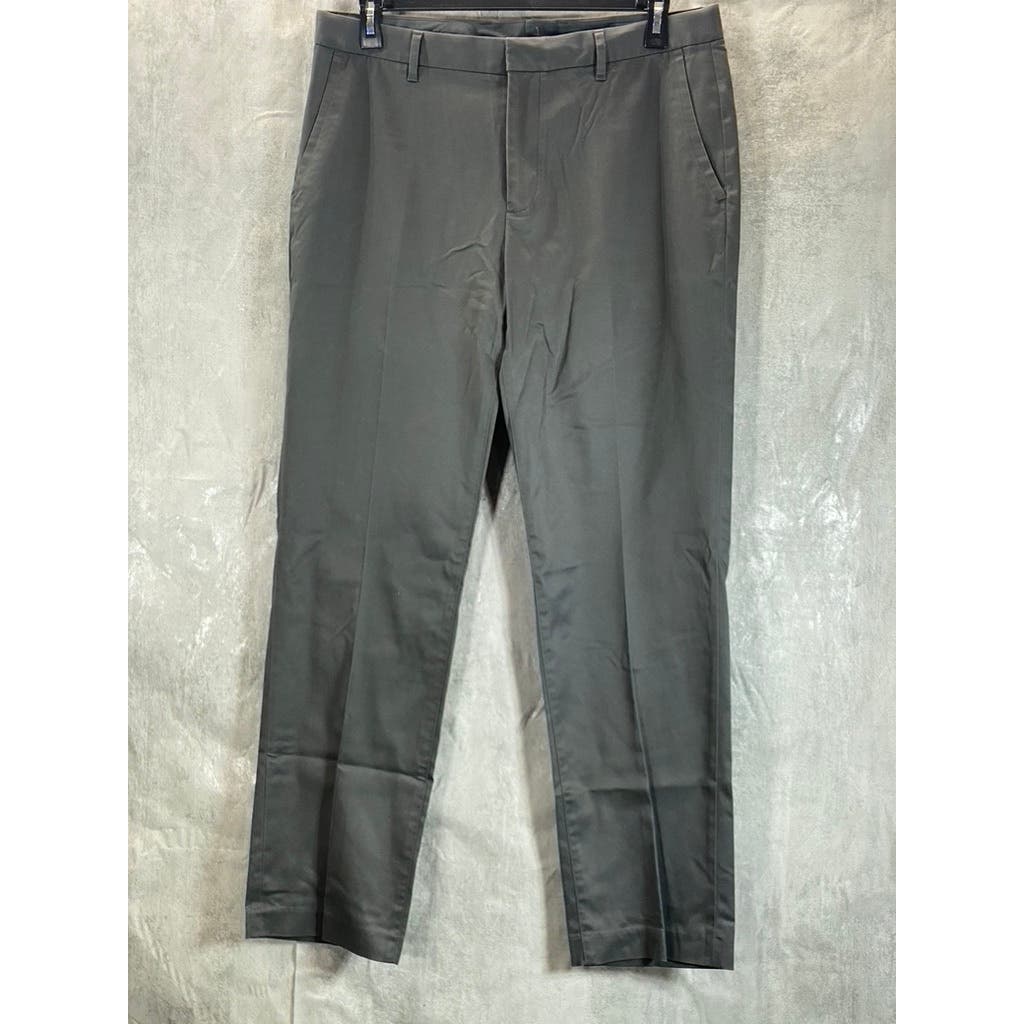 BONOBOS Men's Grey Friday Straight Leg Flat Front Dress Pants SZ 35X32