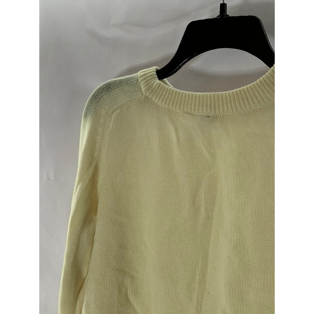 DIVIDED BY H&M Women's Cream Knit Crewneck Pullover Sweater SZ M