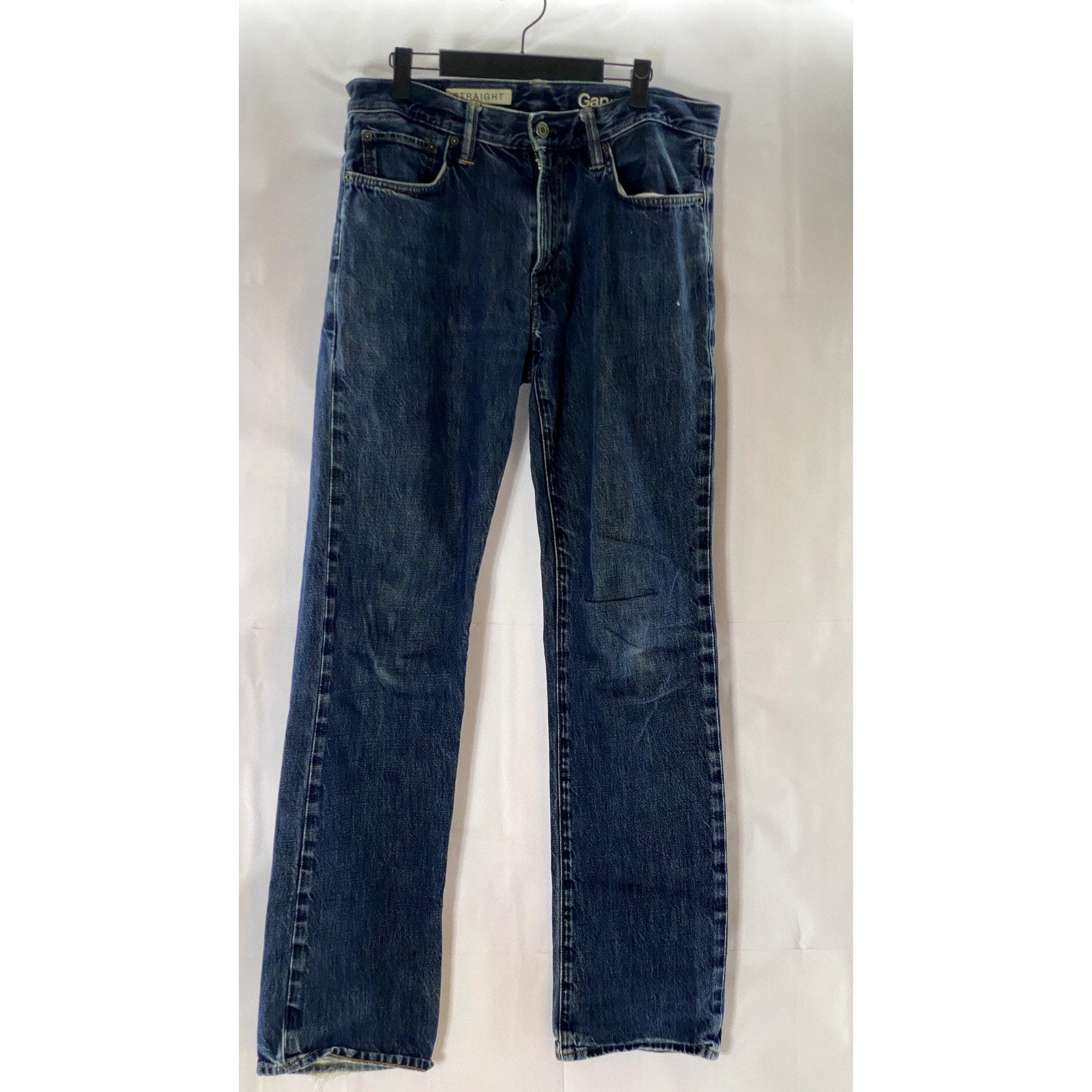 GAP 1969 Men's Blue Relaxed-Fit Straight-Leg Denim Five Pocket Jeans SZ 32X34