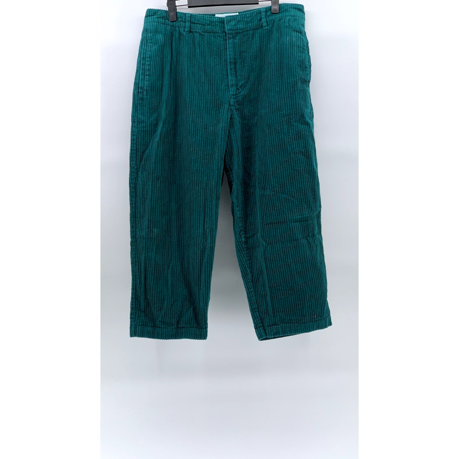 URBAN OUTFITTER Women's Emerald Green Corduroy Straight-Leg Cropped Pant SZ 32
