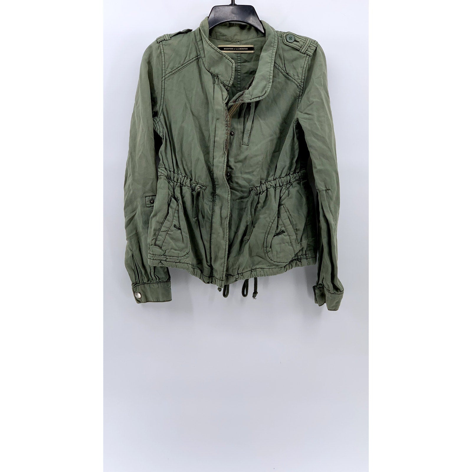 DAUGHTERS OF THE LIBERATION Women's Army Green Double Closure Utility Jacket SZ6
